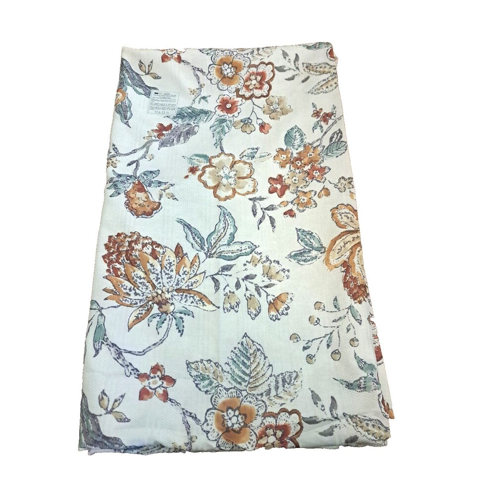NEW Jacobean Floral Tablecloth NWOT Brown Green Cottage Modern Boho 100x60